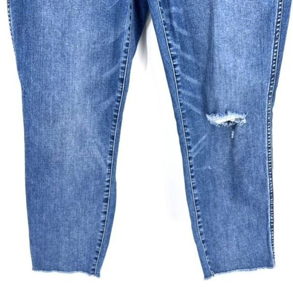 J. Crew Women's Vintage Straight Jeans Distressed Ripped Medium Wash Size 32 - Picture 5 of 12